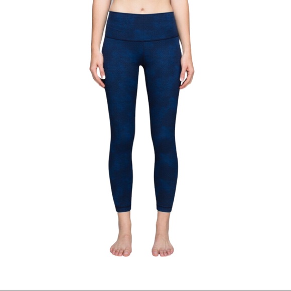 lululemon athletica Pants - Lululemon Sashiko Cross Inkwell Rugged Blue High Time Pants